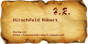 Hirschfeld Róbert névjegykártya